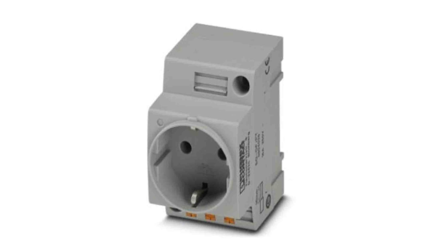 Phoenix Contact German Mains Sockets, 16A, DIN Rail, 250 V