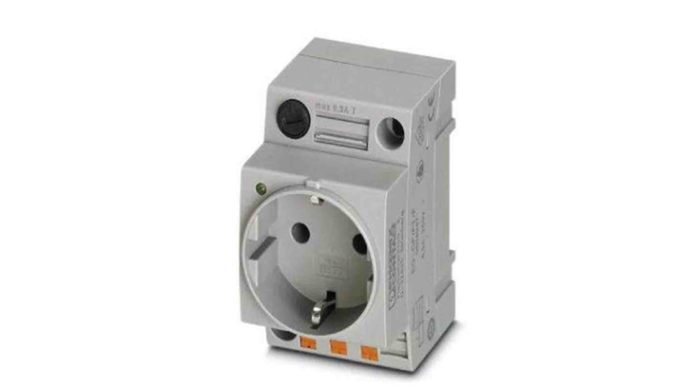 Phoenix Contact German Mains Sockets, 16A, DIN Rail, 250 V