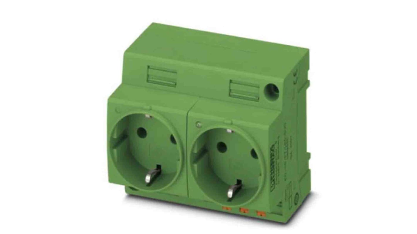 Phoenix Contact German Mains Sockets, 16A, DIN Rail, 250 V