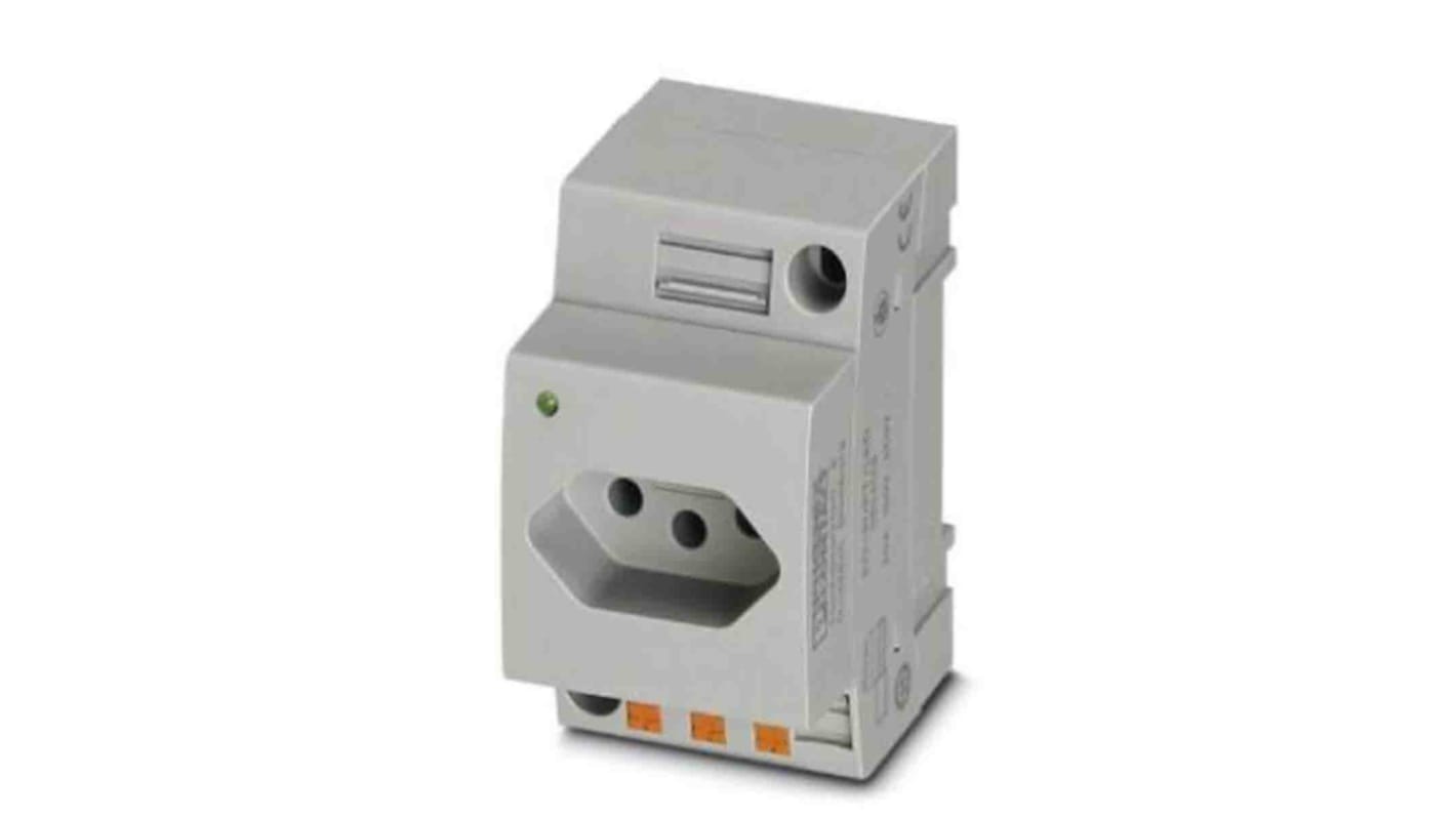 Phoenix Contact Mains Sockets, 10A, DIN Rail, 250 V