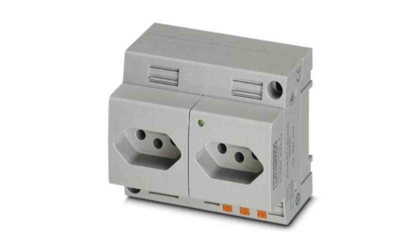 Phoenix Contact Mains Sockets, 10A, DIN Rail, 250 V