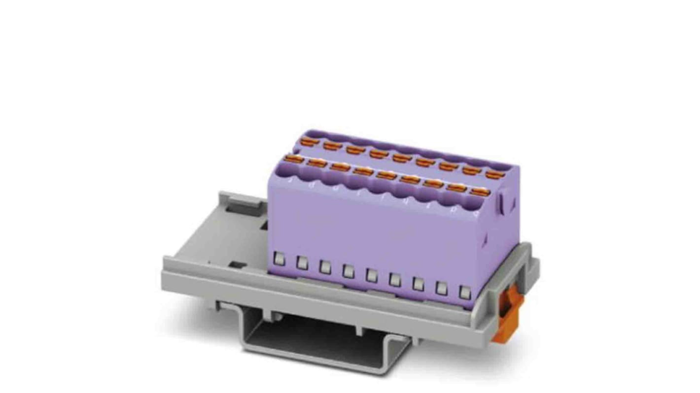 Phoenix Contact Distribution Block, 18 Way, 2.5mm², 17.5A, 500 V, Violet