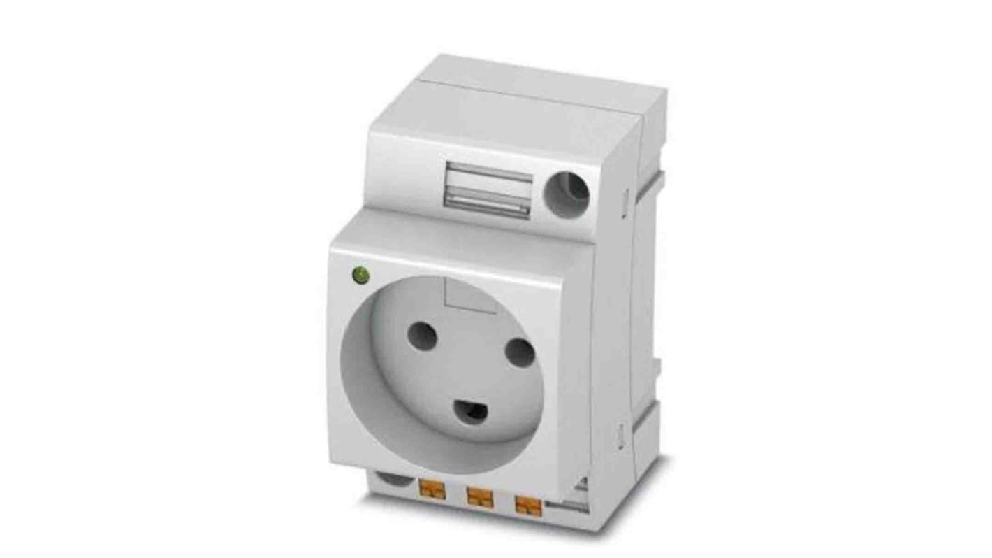 Phoenix Contact Denmark Mains Sockets, 16A, DIN Rail, 250 V
