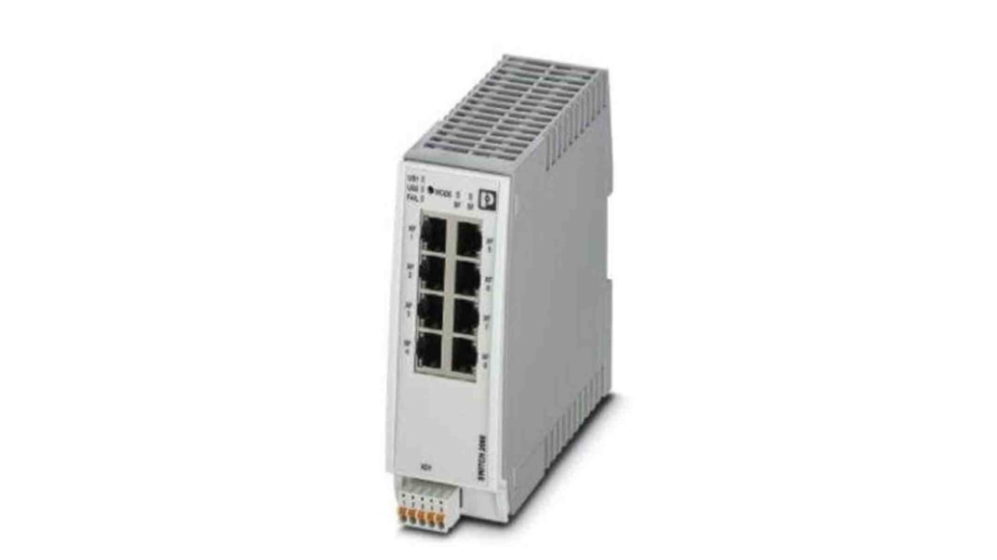 Phoenix Contact Ethernet kapcsoló 8 db RJ45 port, rögzítés: DIN-sín, 1000Mbit/s