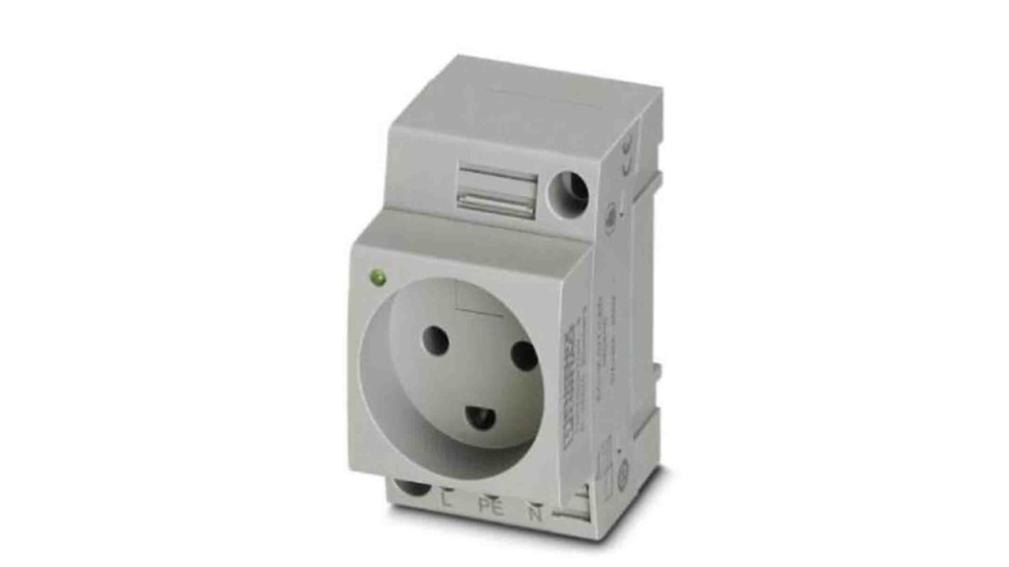 Phoenix Contact Denmark Mains Sockets, 16A, DIN Rail, 250 V