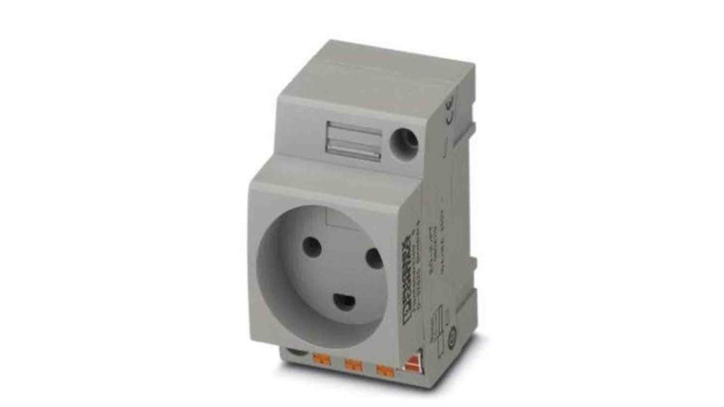 Phoenix Contact Denmark Mains Sockets, 16A, DIN Rail, 250 V