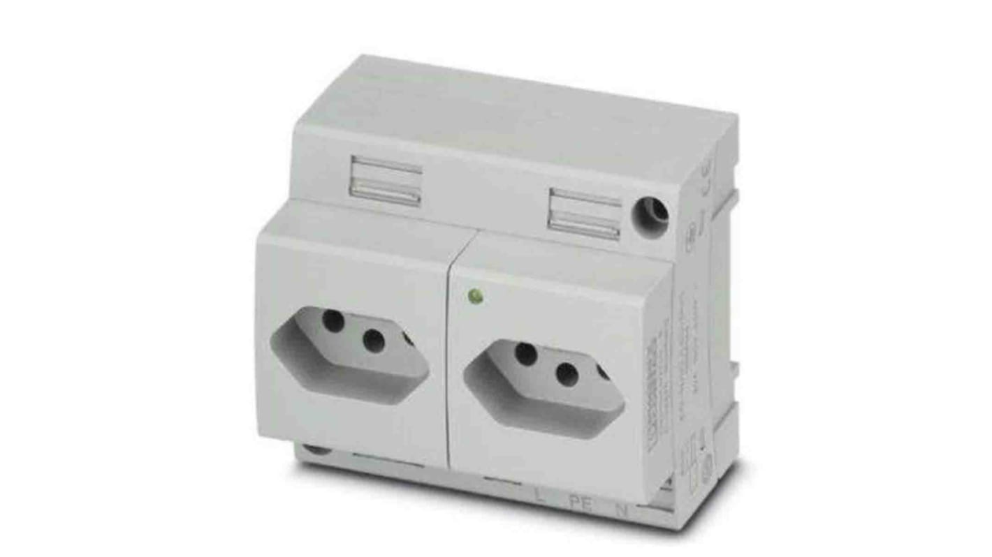 Phoenix Contact Mains Sockets, 20A, DIN Rail, 250 V