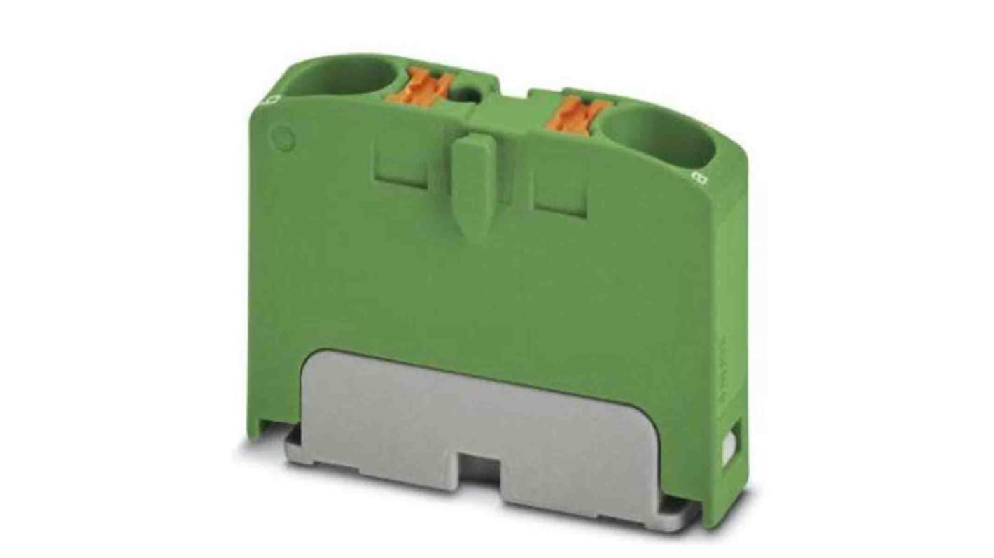 Phoenix Contact Distribution Block, 2 Way, 6mm², 32A, 450 V, Green