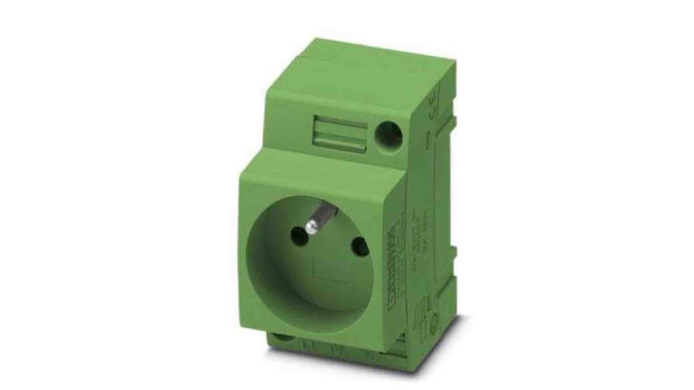 Phoenix Contact French Mains Sockets, 16A, DIN Rail, 250 V