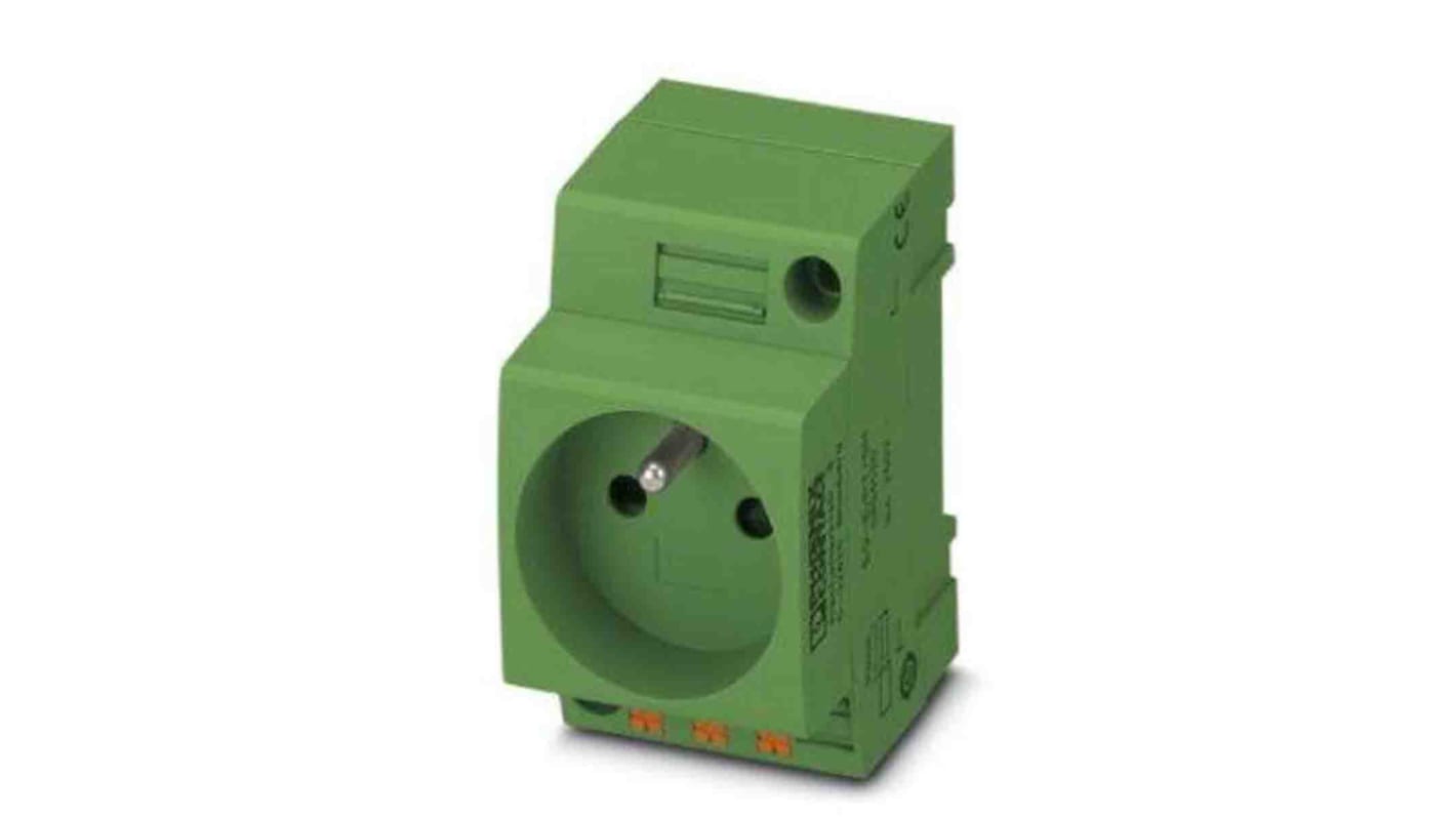 Phoenix Contact French Mains Sockets, 16A, DIN Rail, 250 V