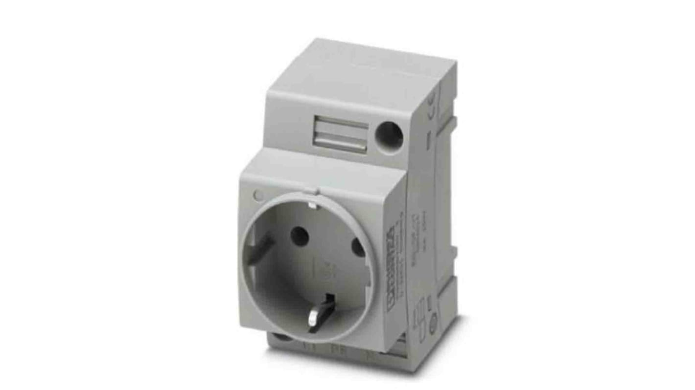 Phoenix Contact German Mains Sockets, 16A, DIN Rail, 250 V