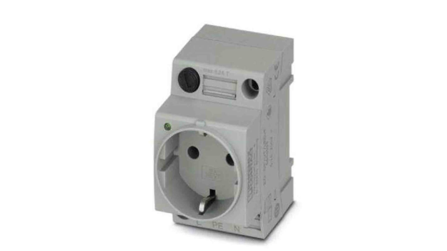 Phoenix Contact German Mains Sockets, 16A, DIN Rail, 250 V