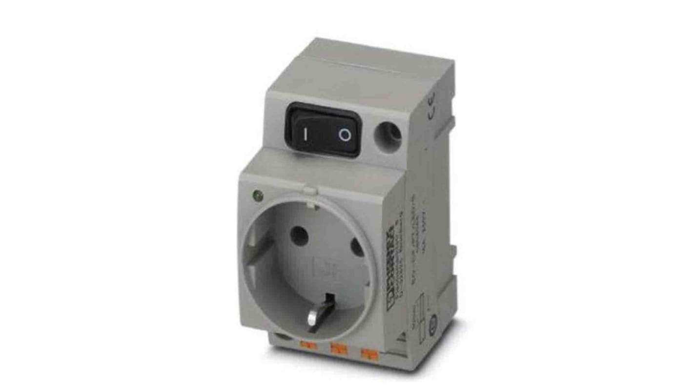 Phoenix Contact German Mains Sockets, 16A, DIN Rail, 250 V