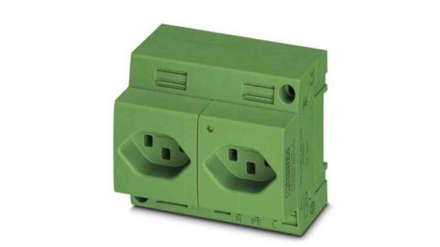 Phoenix Contact Swiss Mains Sockets, 16A, DIN Rail, 250 V