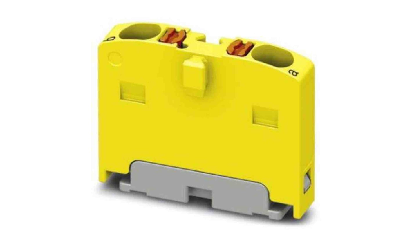 Phoenix Contact Distribution Block, 2 Way, 2.5mm², 17.5A, 450 V, Yellow