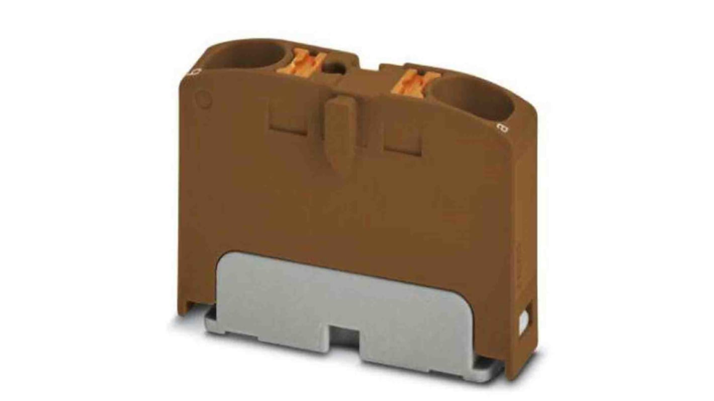 Phoenix Contact Distribution Block, 2 Way, 6mm², 32A, 450 V, Brown