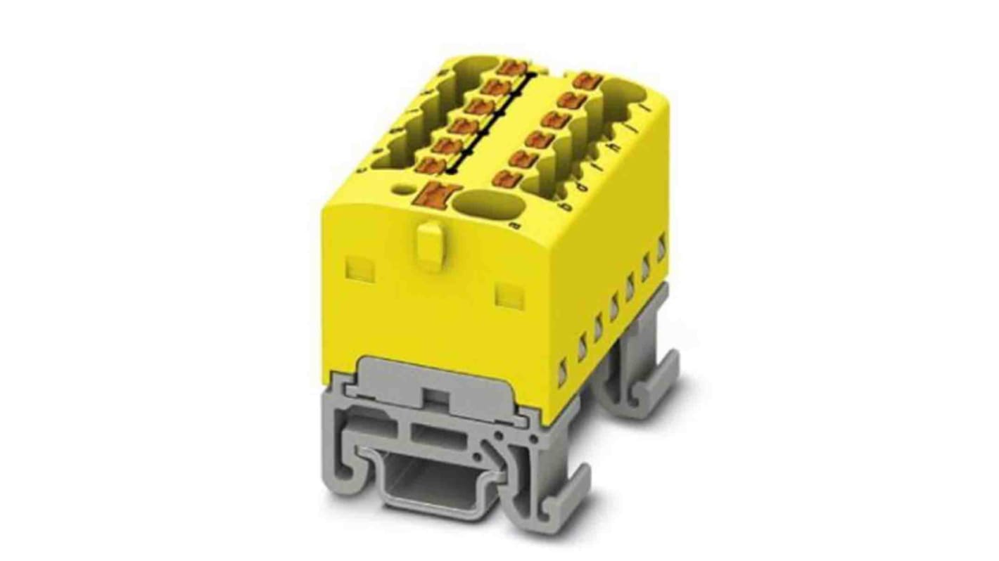 Phoenix Contact Distribution Block, 13 Way, 2.5mm², 17.5A, 500 V, Yellow