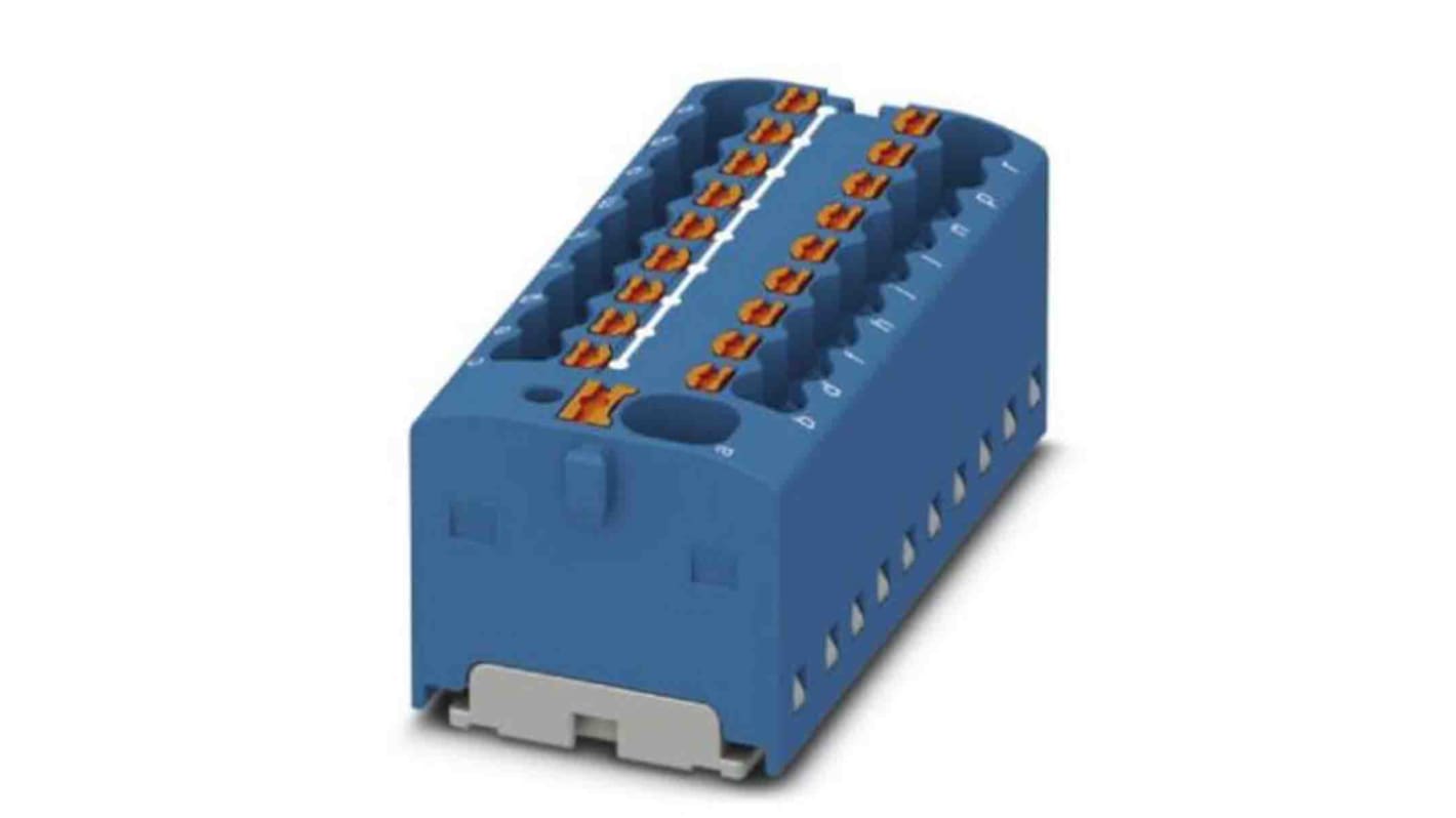 Phoenix Contact Distribution Block, 19 Way, 2.5mm², 17.5A, 450 V, Blue