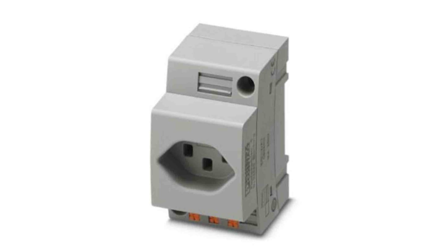 0804105 | Phoenix Contact Swiss Mains Sockets, 16A, DIN Rail, 250 V | RS