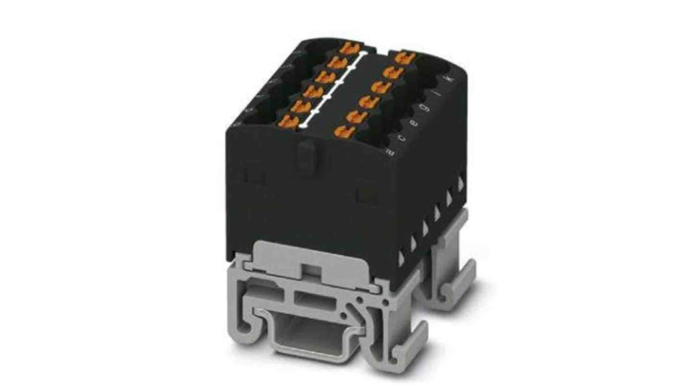 Phoenix Contact Distribution Block, 12 Way, 2.5mm², 17.5A, 500 V, Black