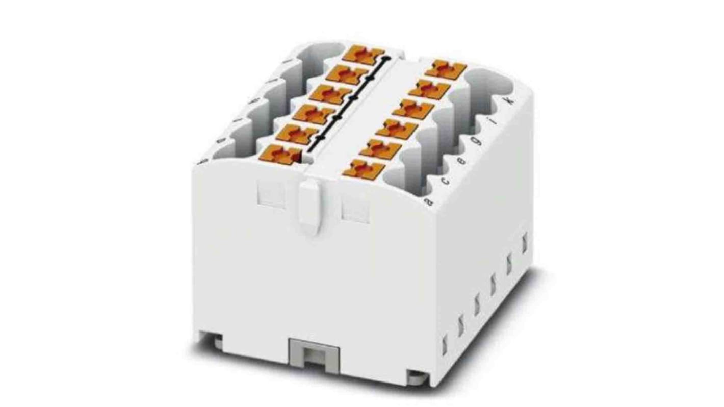 Phoenix Contact Distribution Block, 12 Way, 4mm², 24A, 450 V, White