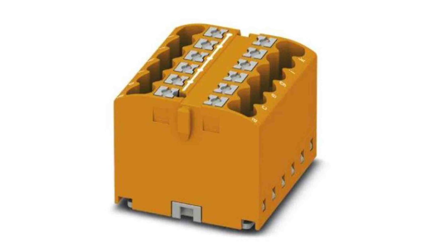 Phoenix Contact Distribution Block, 12 Way, 4mm², 24A, 450 V, Orange