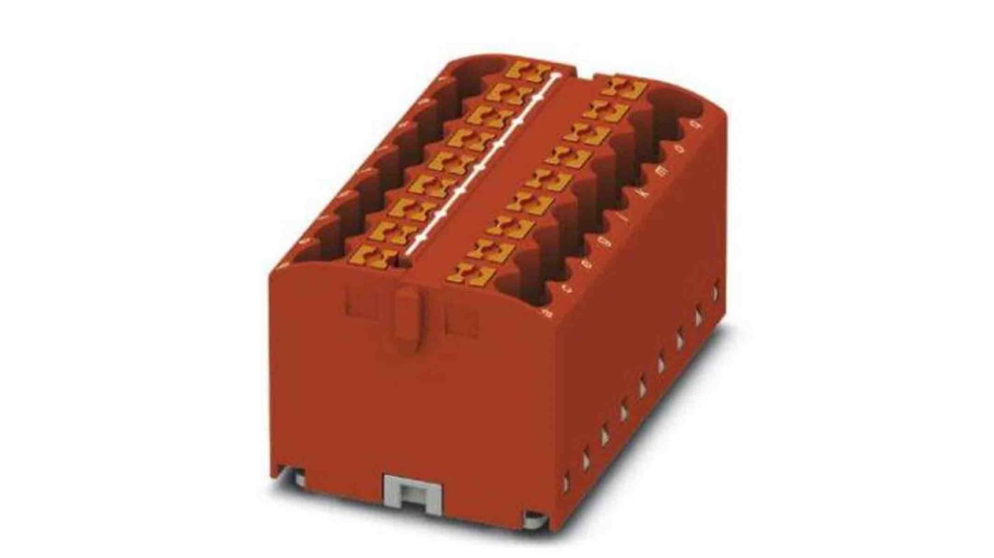Phoenix Contact Distribution Block, 18 Way, 4mm², 24A, 450 V, Red