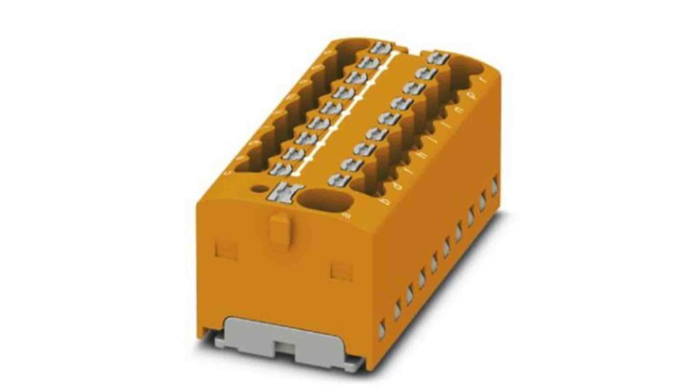 Phoenix Contact Distribution Block, 19 Way, 2.5mm², 17.5A, 450 V, Orange