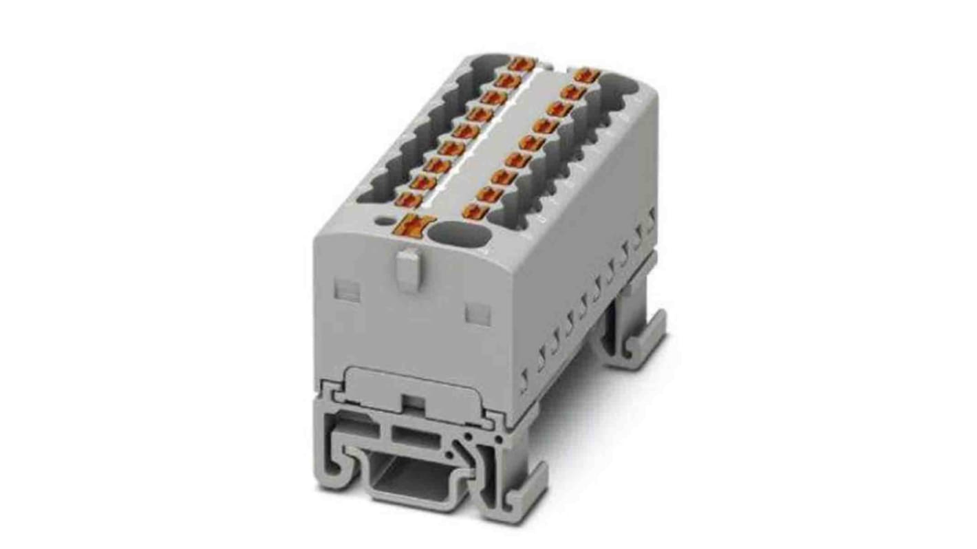 Phoenix Contact Distribution Block, 19 Way, 2.5mm², 17.5A, 500 V, Grey