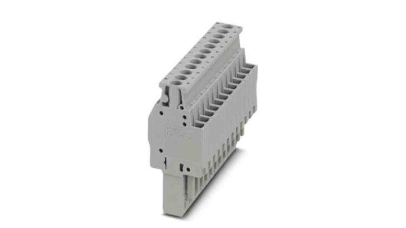 Phoenix Contact 5.2mm Pitch 12 Way Pluggable Terminal Block, Plug, DIN Rail, Screw Termination