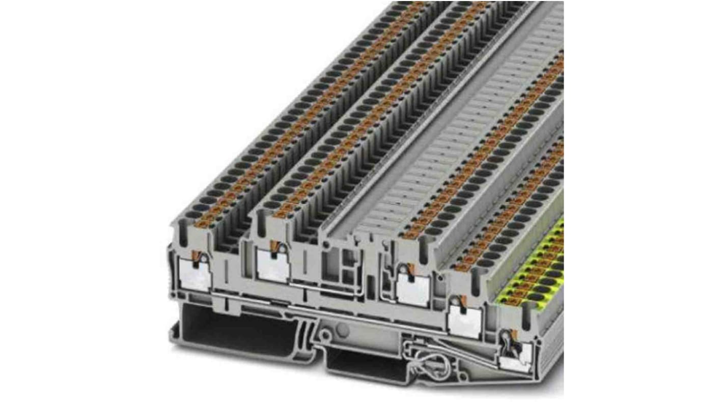 Phoenix Contact Grey DIN Rail Terminal Block, 0.14 → 4mm², Push In Termination