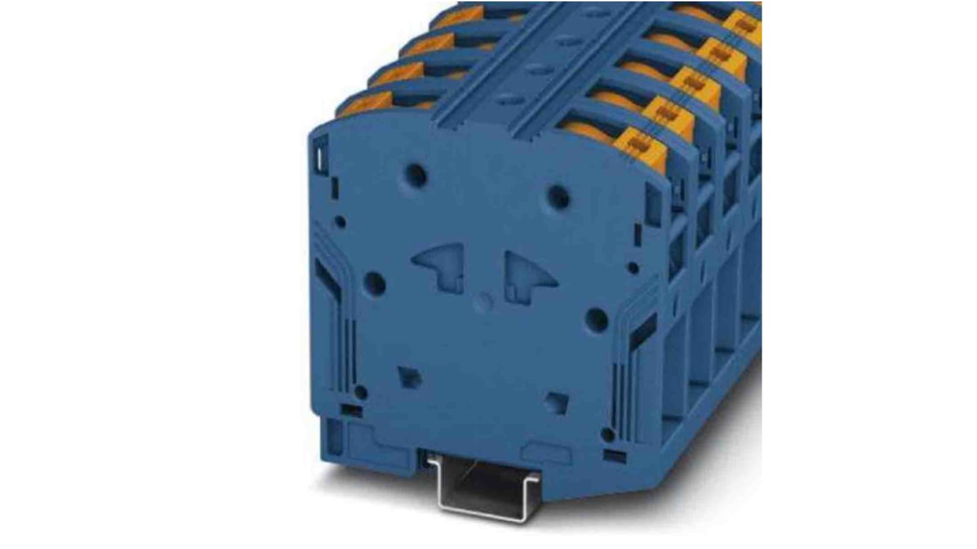 Bloc de jonction rail DIN sans fusible Phoenix Contact PTPOWER 50, 10 → 70mm², Bleu