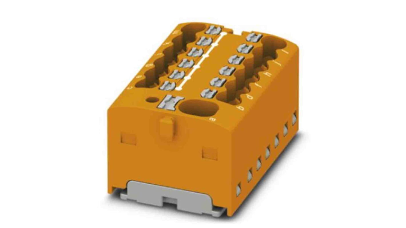 Phoenix Contact Distribution Block, 13 Way, 2.5mm², 17.5A, 450 V, Orange