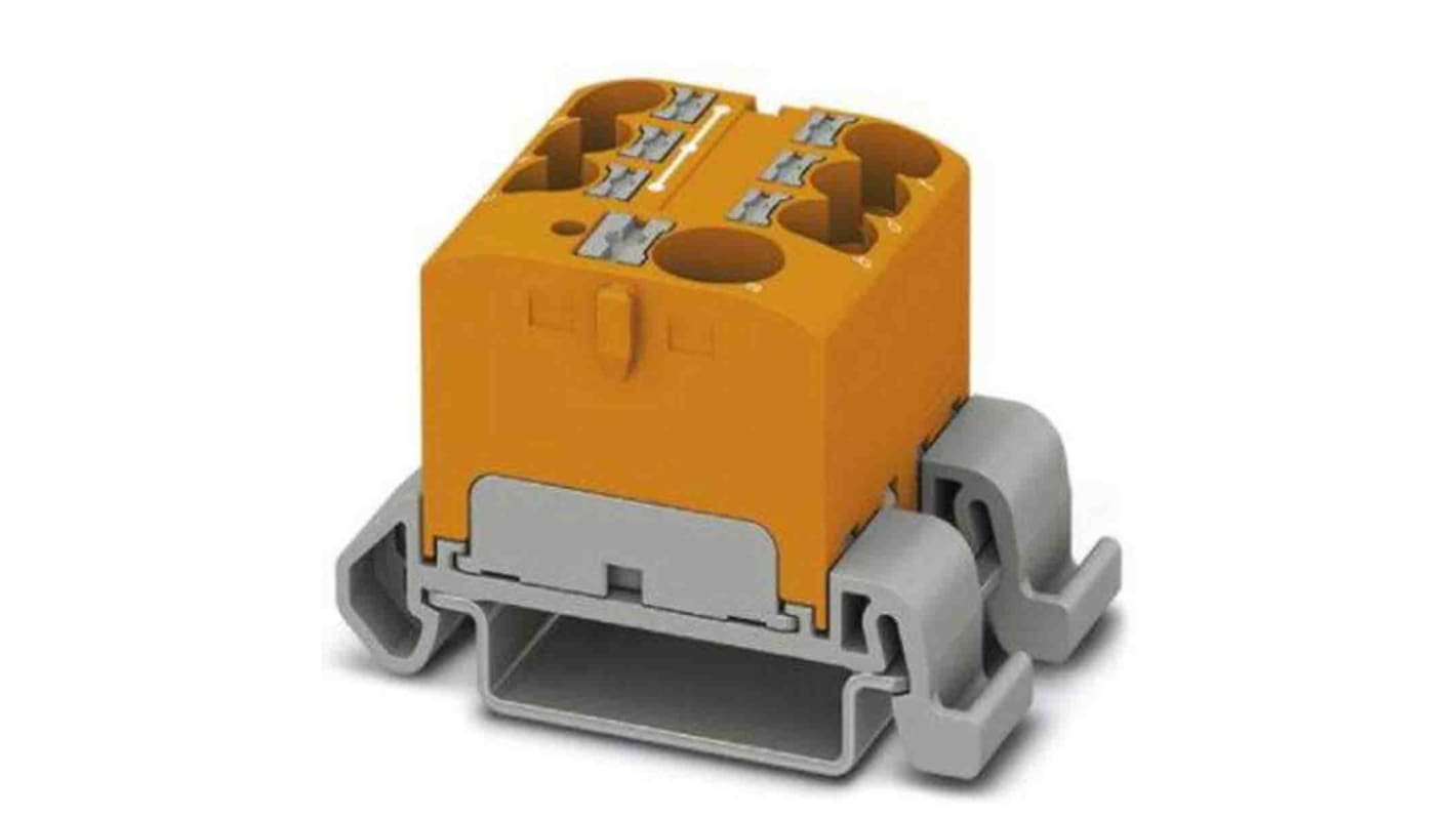 Phoenix Contact Distribution Block, 7 Way, 0.2 → 6mm², 32A, 450 V, Orange