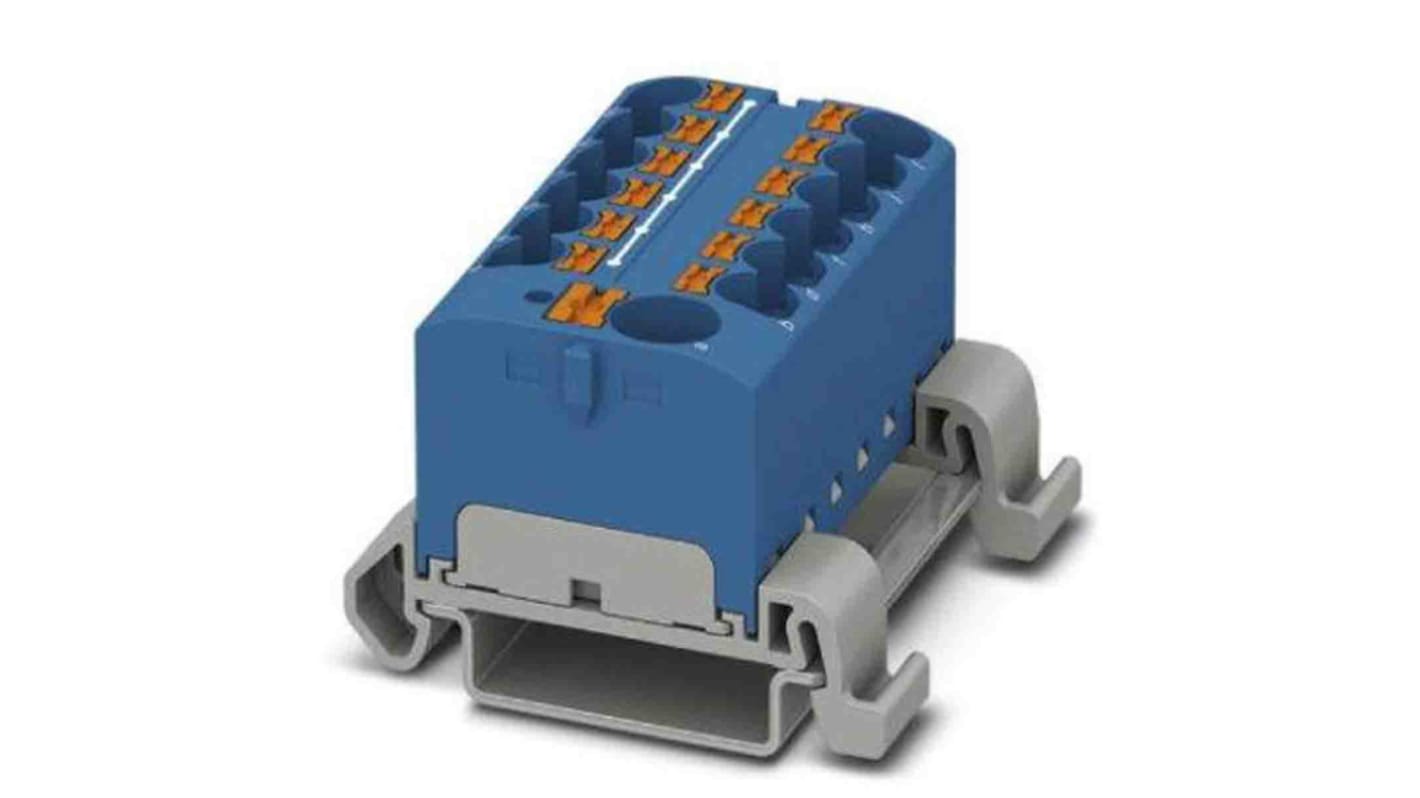 Phoenix Contact Distribution Block, 13 Way, 0.2 → 6mm², 32A, 800 V, Blue