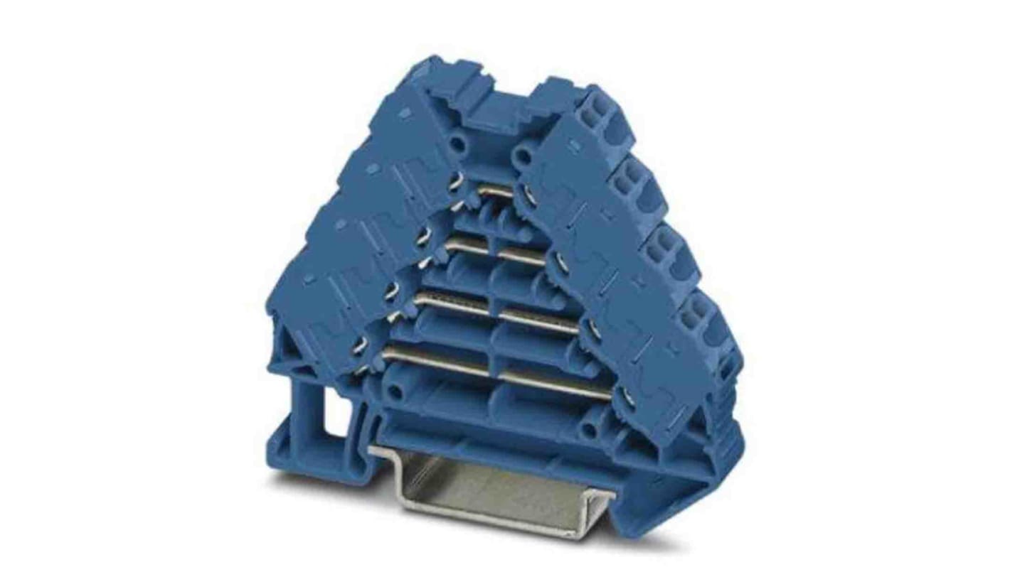 Bloc de jonction rail DIN sans fusible Phoenix Contact FTRV, 0.14 → 2.5mm², Enfichable, Bleu