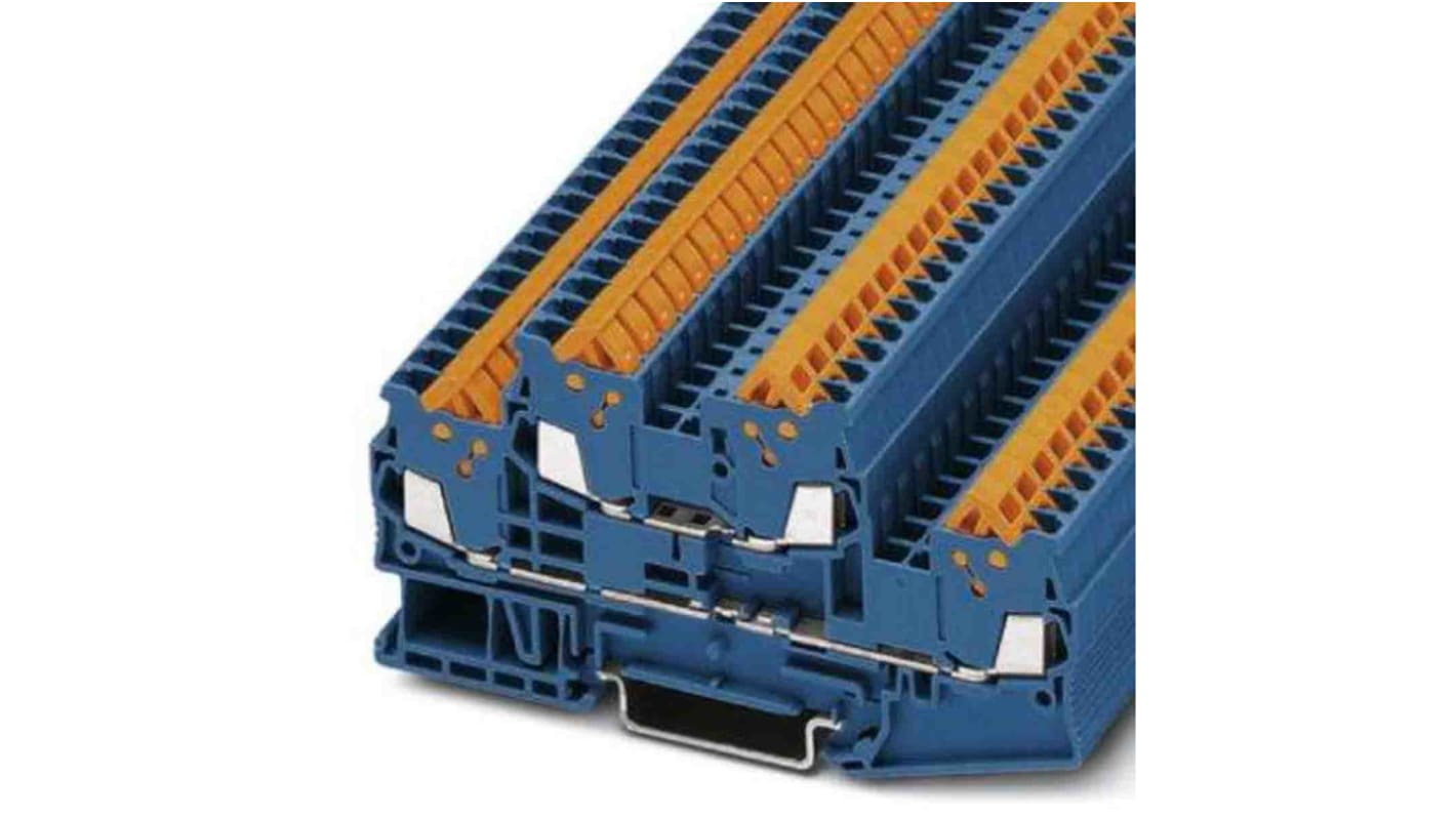 Phoenix Contact QTTCB Series Blue Double Level Terminal Block, Quick Connect Termination