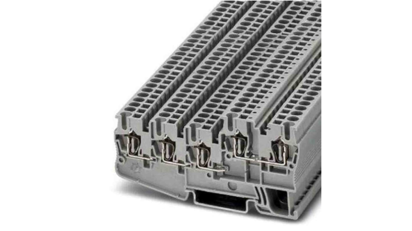 Phoenix Contact STIO 2,5 Series Grey Non-Fused DIN Rail Terminal, 0.08 → 4mm², Spring Clamp Termination