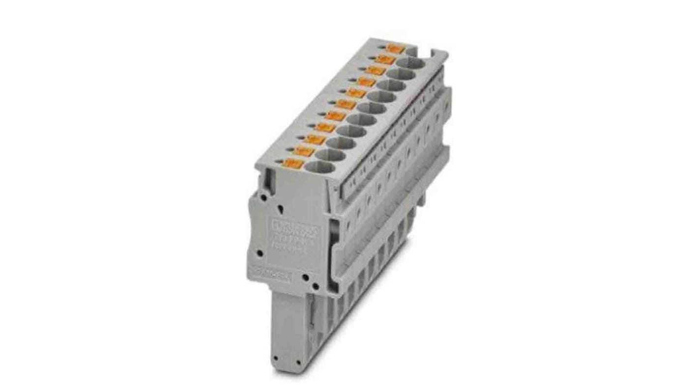 Phoenix Contact Pluggable Terminal Block, Plug, DIN Rail, Push In Termination