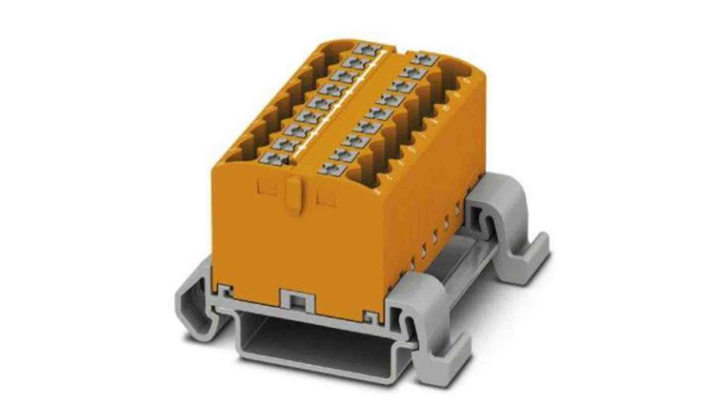 Phoenix Contact Distribution Block, 18 Way, 4mm², 24A, 690 V, Orange