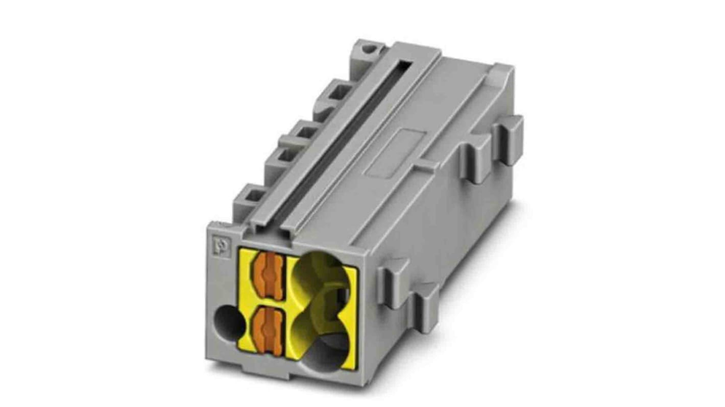 Phoenix Contact PTMC Series PTMC 1,5-2 /YE Pluggable Terminal Block, 17.5A, 14 → 26 AWG Wire, Push In Termination