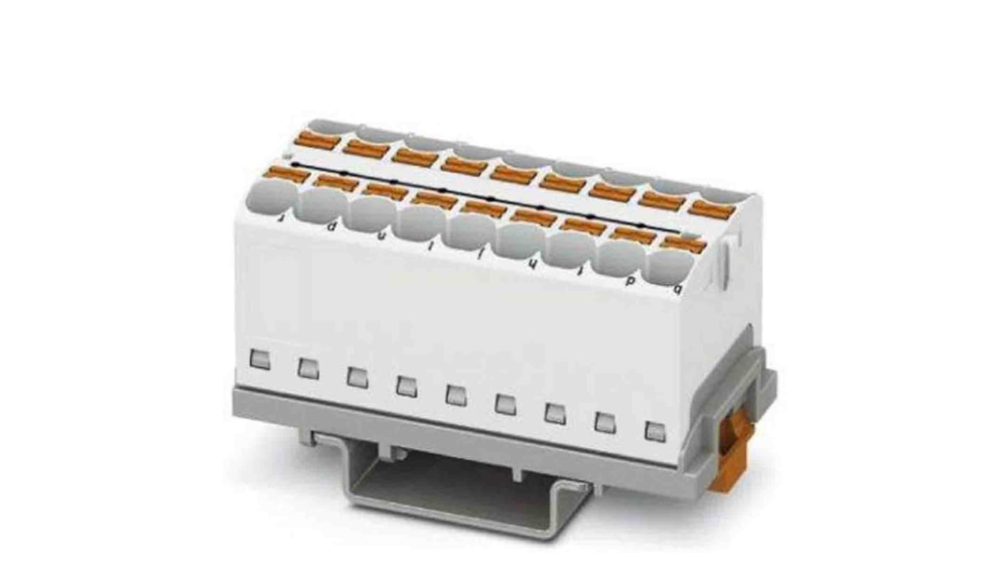 Bloc de distribution Phoenix Contact 18 voies, raccordement Enfichable, section de fils 24 à 10 AWG, 32A, 800 V