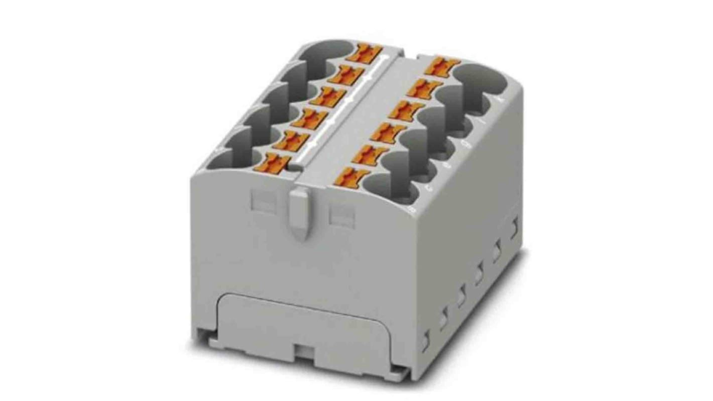 Bloc de distribution Phoenix Contact 12 voies, raccordement Enfichable, section de fils 24 à 10 AWG, 32A, 450 V