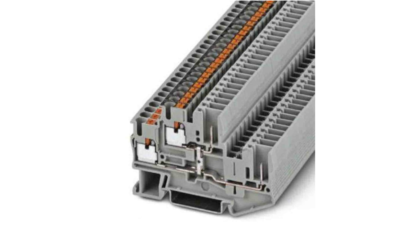 Phoenix Contact PTTB Series Grey Double Level Terminal Block, Push In Termination