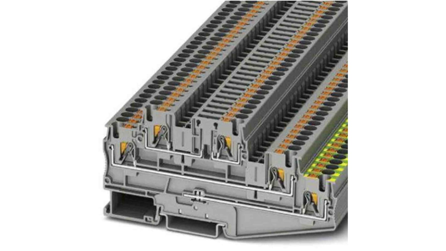 Phoenix Contact PT Series Grey Disconnect Terminal Block, Push In Termination