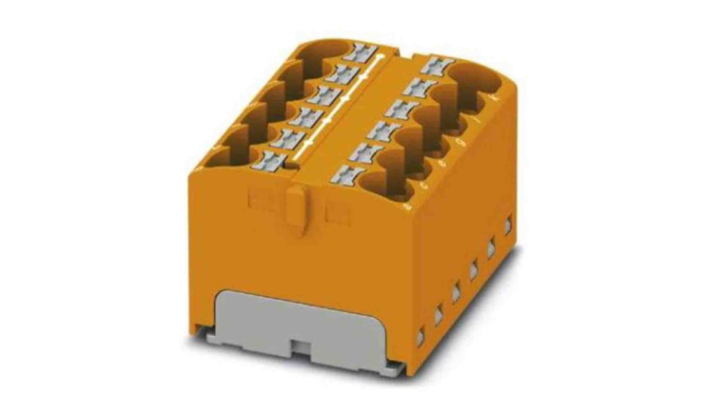 Phoenix Contact Distribution Block, 12 Way, 6mm², 32A, 450 V, Orange