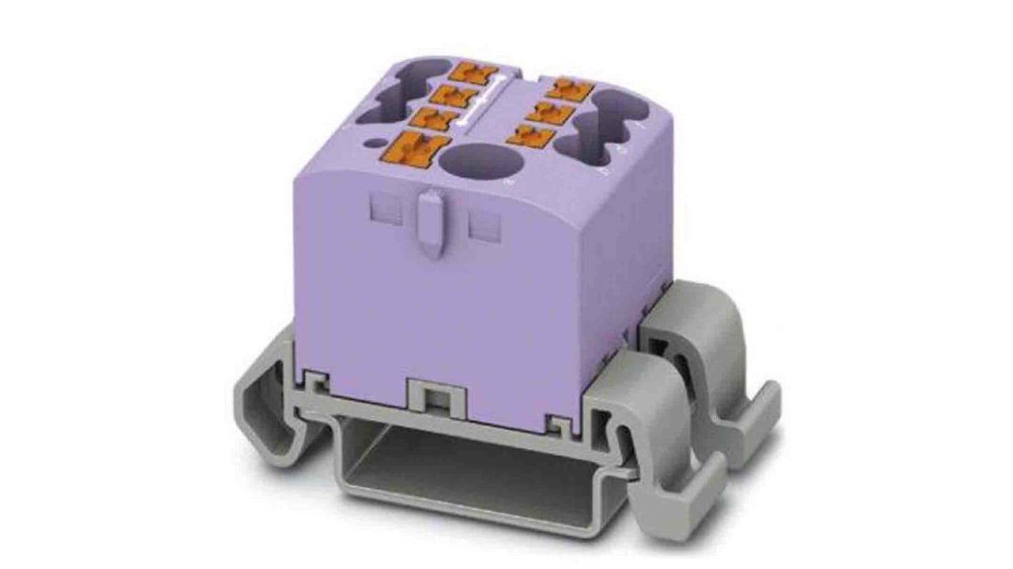 Phoenix Contact Distribution Block, 7 Way, 4mm², 24A, 690 V, Violet