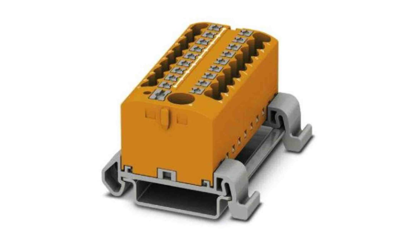 Phoenix Contact Distribution Block, 19 Way, 4mm², 24A, 690 V, Orange