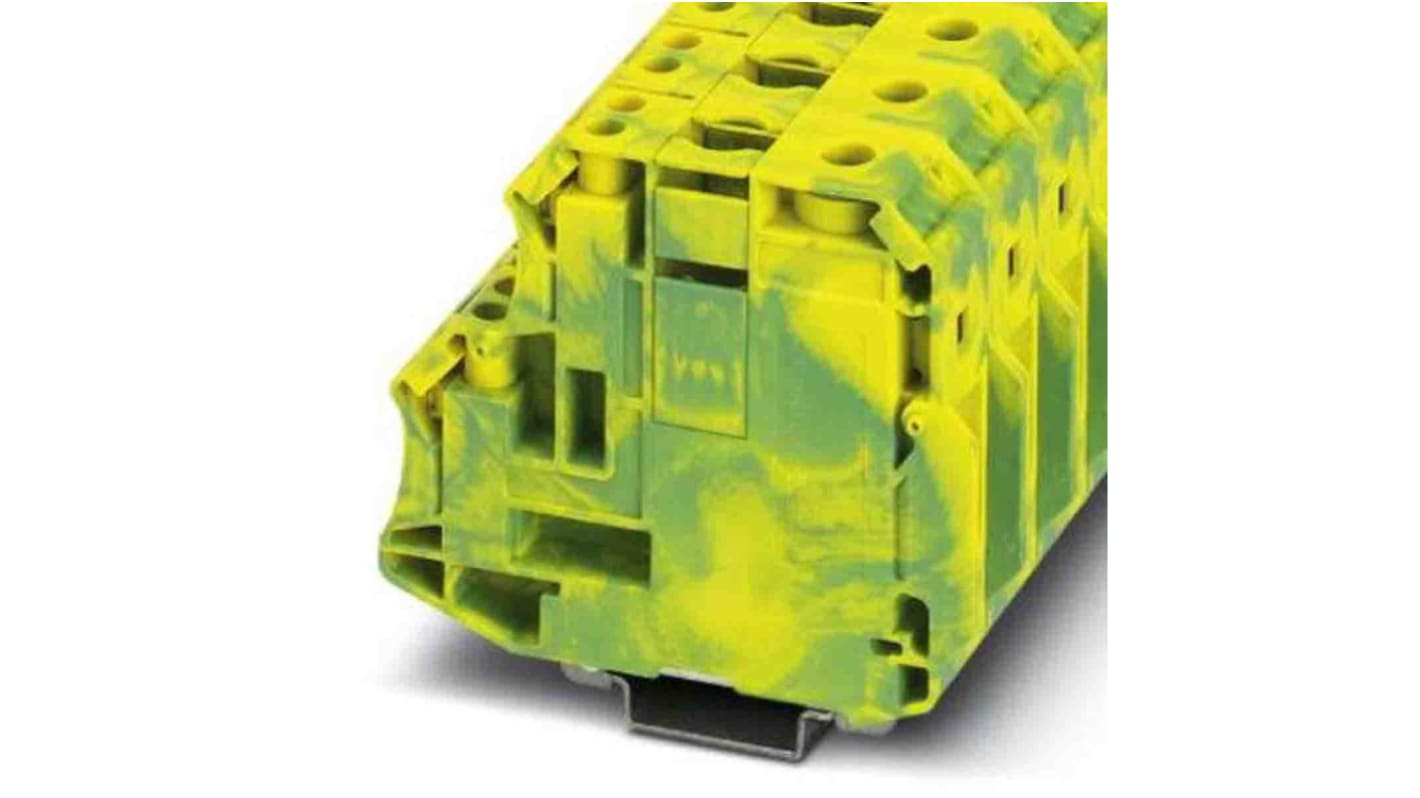 Bloc de mise à la terre 5 voies , raccordement A visser, 4→ 3/0 AWG, Vert/Jaune