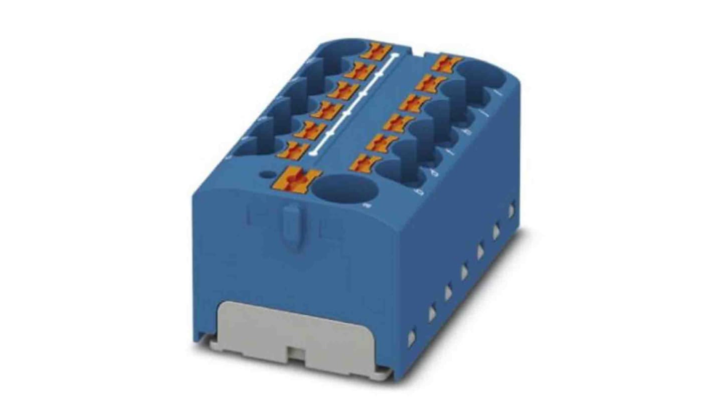 Phoenix Contact Distribution Block, 13 Way, 6mm², 32A, 450 V, Blue